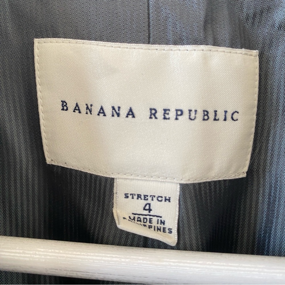Banana Republic Black Blazer Wool Blend Stretch Women’s Size 4 - Picture 2 of 5